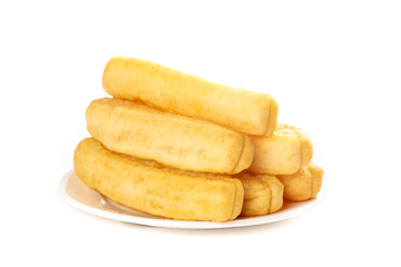 Crispy Fried Ghost Peppers - Golden Savory Snacks on White Plate