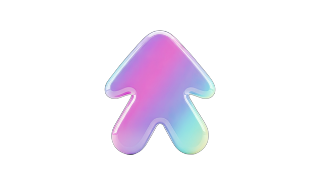 Colorful Arrow Icon Pointing Up on White Background - Powered by Adobe
