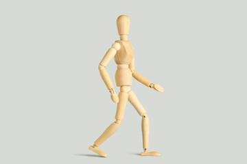 Wooden mannequin on light background