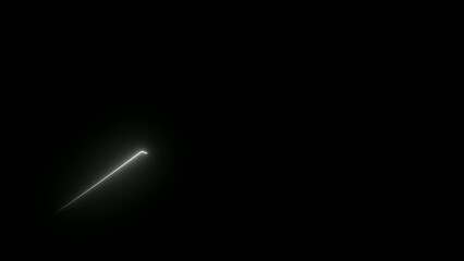 Bright Generate title without using the word "Title:" before it. white diagonal line with a gradient fade on a dark black background resembling a shooting star or light trail © Honest_boy