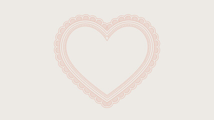 Intricate Pink Scalloped Heart Outline for Crafts and Designs