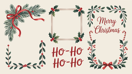 Festive Christmas Frame Designs with Greetings © MdRafiqul
