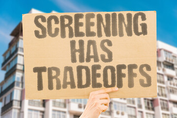 "Screening Has Tradeoffs" Early detection helps some and harms others through false alarms. SCREENING. TRADEOFFS. FALSE. ALARMS. RISK.
