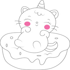 Baby Unicorn coloring page for kids