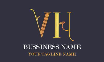 VH V Vh initial logo | initial based abstract modern minimal creative logo, vector template image. luxury logotype logo, real estate homie logo. typography logo. initials logo