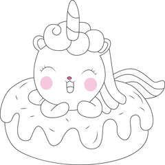 Baby Unicorn coloring page for kids