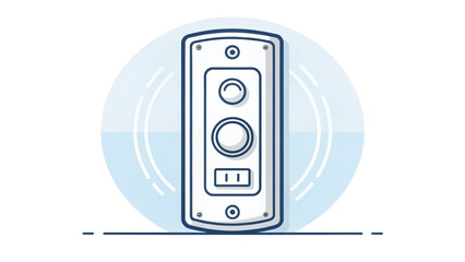 "Minimal vector of a doorbell button, daily home use icon, outline style, transparent background"