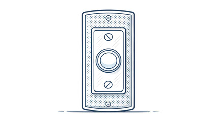 "Minimal vector of a doorbell button, daily home use icon, outline style, transparent background"