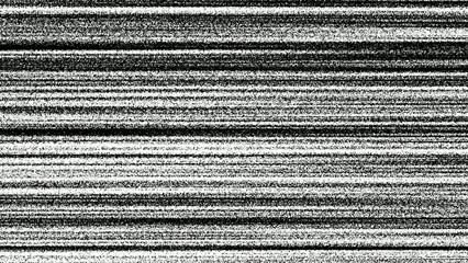 Generate title without using the word "Title:" before it. Black and white static noise texture with dense horizontal lines and grainy appearance © My studio