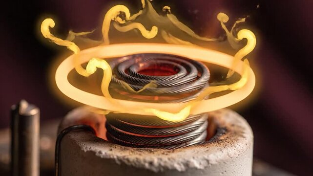 Induction heating process of metal coil