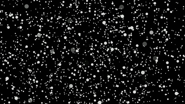 Generate title without using the word "Title:" before it. Black background filled with scattered white and gray dots resembling static or stars