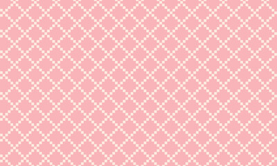 ピンクのモダンでレトロな四角形いひし形の格子柄の壁紙