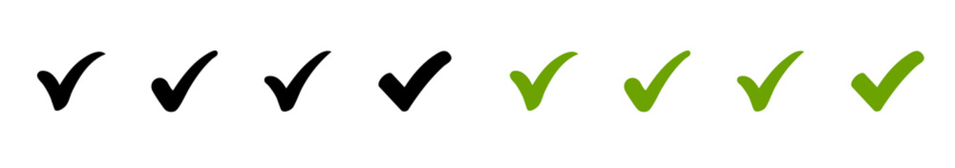 Checkmark Icon Set – User Interface Tick Symbol Collection