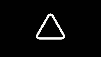Generate title without using the word "Title:" before it. White triangle outline on solid black background with minimalist and geometric shape