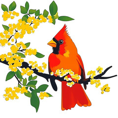 watercolor Red Cardinal.Ideal for Christmas projects, greeting cards, invitations, and nature-themed designs