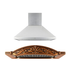 Side-by-Side Set of Different Vent Hood Materials