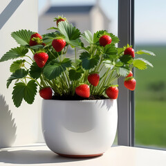 red flower pot