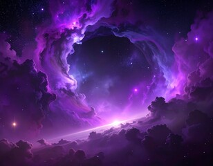 &ldquo;Violet Vortex &ndash; Celestial Portal in Deep Space Nebula&rdquo;