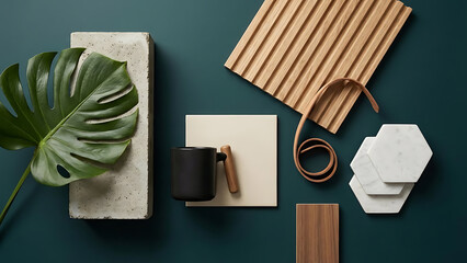 Interior Design Mood Board Featuring Natural Textures and Earthy Tones for Modern Home Decorating