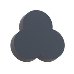 3d club shape on an isolated background