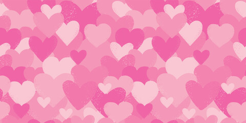 Valentine's day seamless pattern with textured hearts for wallpaper, textile prints, backgrounds, banners, wrapping paper, product packaging, etc. EPS 10