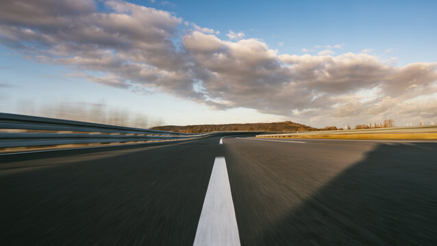 Race Car / motorcycle racetrack on a sunny day.