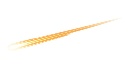 Orange streak light effect on transparent background yellow isolated on a transparent background