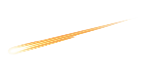 Orange streak light effect on transparent background yellow isolated on a transparent background