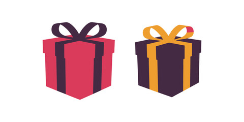 Obraz premium Vibrant gift boxes with stylish ribbons on sleek black background 