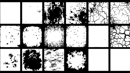 Black and white grunge texture collection