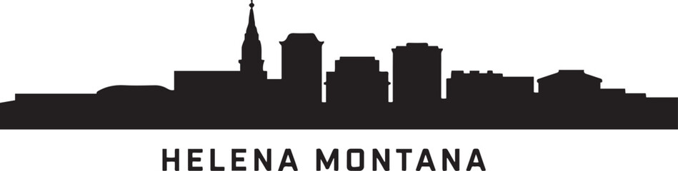 Fototapeta premium Helena Montana city skyline vector silhouette illustration. design Vector black silhouette