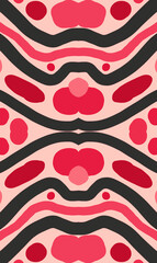 Geometric abstract symmetrical seamless pattern, ethnic art illustration for fabric design and backgrounds