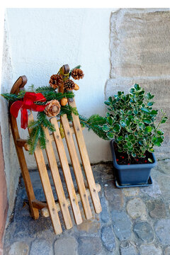 Basel, Switzerland, EU. Holiday decor at the local Christmas markets.