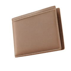 Minimal Wallet Mockup Isolated on White Background, Modern Leather and Fabric Wallet Design