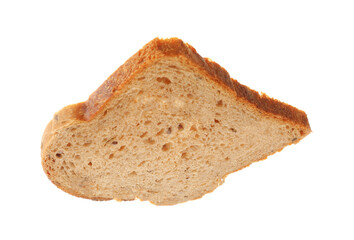 One slice of toast bread isolated on white