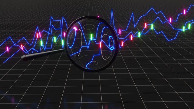Financial graph market stock, chart trade able to loop endless 4k
