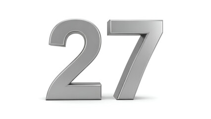 27 Numeric Figure Metallic Style