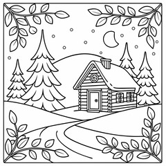 Obraz premium Christmas coloring page for adults