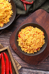 Enshi Pressed Cornmeal with Red Chili Peppers, Farmhouse Food Styling