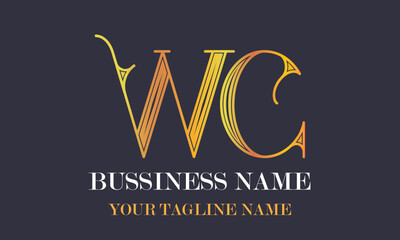 WC W wc initial logo | initial based abstract modern minimal creative logo, vector template image. luxury logotype logo, real estate homie logo. typography logo. initials logo