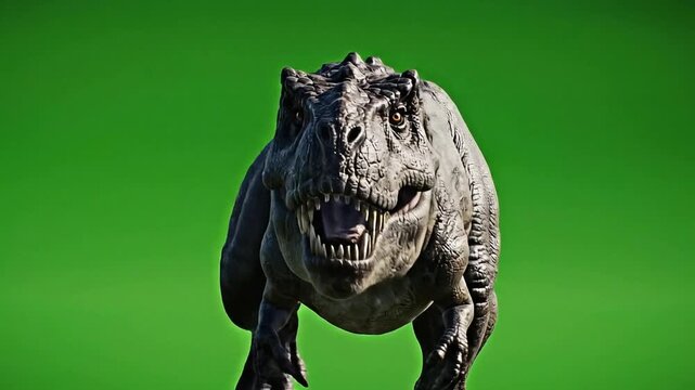 Running T-Rex Dinosaur on Green Screen