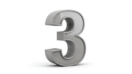 3d Numeral Three