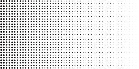 fun beautiful black and white shadow halftones retro pop art funky urban colorful comic book. Dotted halftone gradient texture. Vanishing polka dot background. Repeating dots gradation pattern