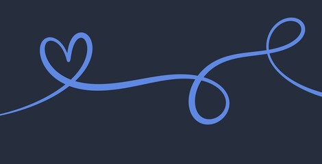 Blue line earth heart swirl illustration background or banner cool tone charity poster loop wallpaper