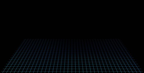 Simple minimalist black and blue brutalism grid stage poster horizontal background illustration