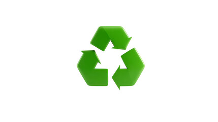 Green recycle symbol with three arrows forming triangle, representing sustainability, eco friendly practices, and environmental conservation, isolated on transparency background