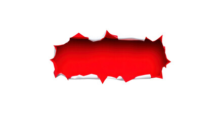 Naklejka premium Red torn paper edge with jagged border, isolated on transparent background, creative ripped design element for banners, dramatic and bold visual effect, modern style