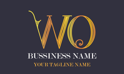 WO W wo initial logo | initial based abstract modern minimal creative logo, vector template image. luxury logotype logo, real estate homie logo. typography logo. initials logo