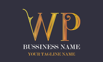 WP W wp initial logo | initial based abstract modern minimal creative logo, vector template image. luxury logotype logo, real estate homie logo. typography logo. initials logo