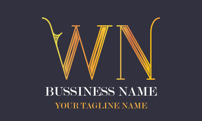 WN W wn initial logo | initial based abstract modern minimal creative logo, vector template image. luxury logotype logo, real estate homie logo. typography logo. initials logo